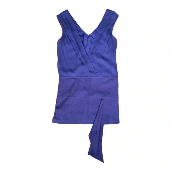TRACY REESE Anthropologie Blue Sleeveless Silk Chiffon Shift Dress sz S - Picture 2 of 10